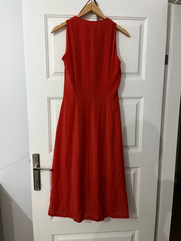Kolsuz Kırmızı Uzun Elbise - Görsel 5