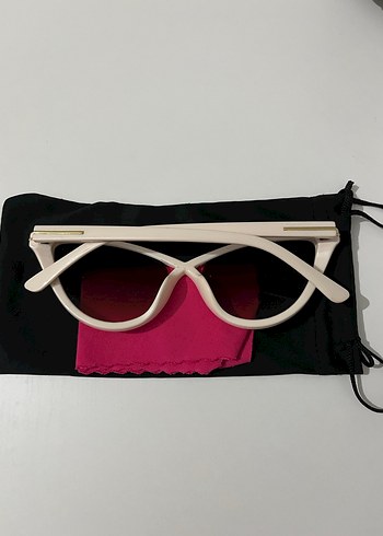 Beyaz Kadın Parisian Tarzı Güneş Gözlüğü - Görsel 2