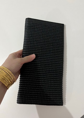 Kadın Siyah Pilili Clutch Çanta - Görsel 2