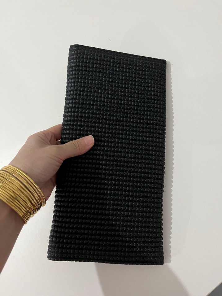 Kadın Siyah Pilili Clutch Çanta - Görsel 2