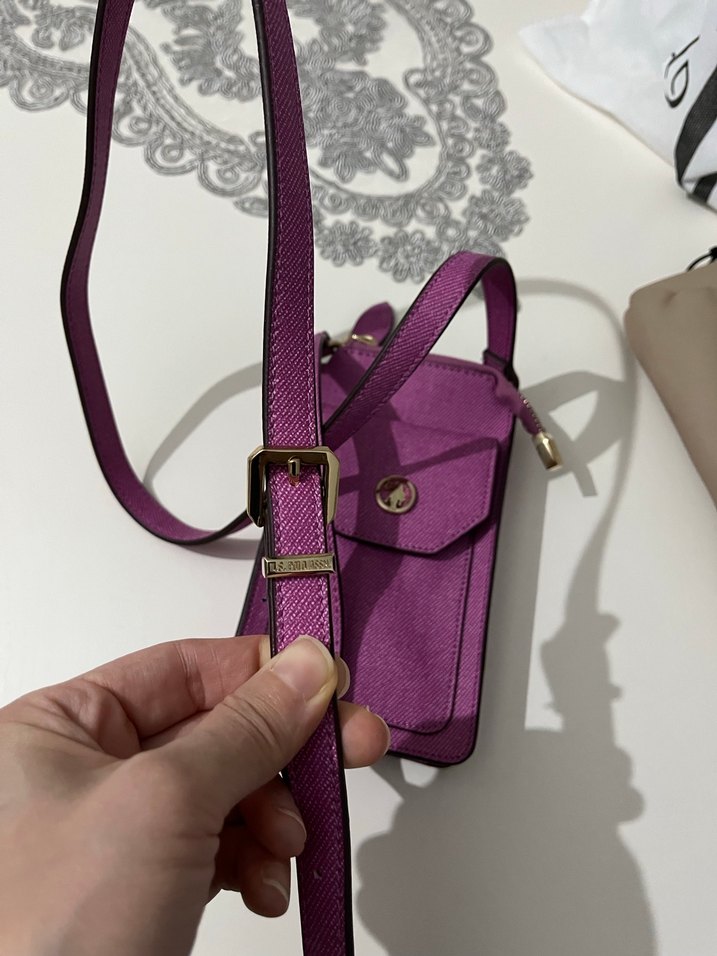 Polo pembe telefon çantası - Görsel 4