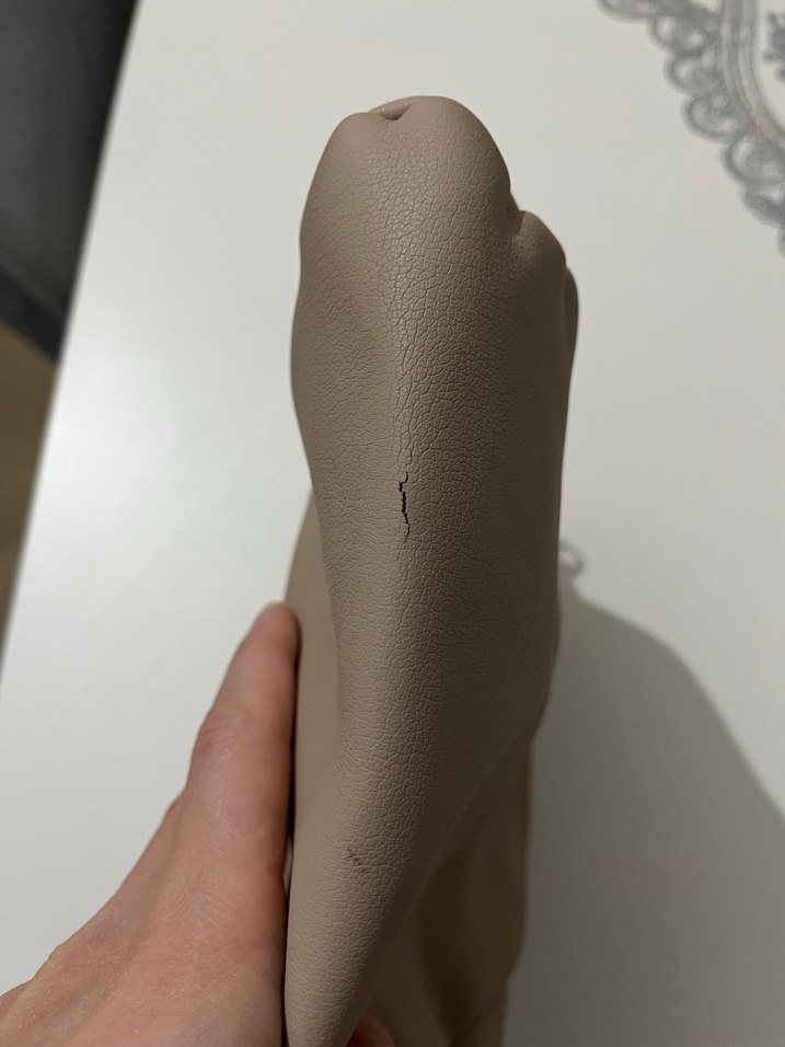 Bej Deri Zincir Detaylı Modern Klasik Çanta - Görsel 5