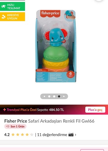 Fisher Price Renkli Halkalı Fil Oyuncak - Görsel 2
