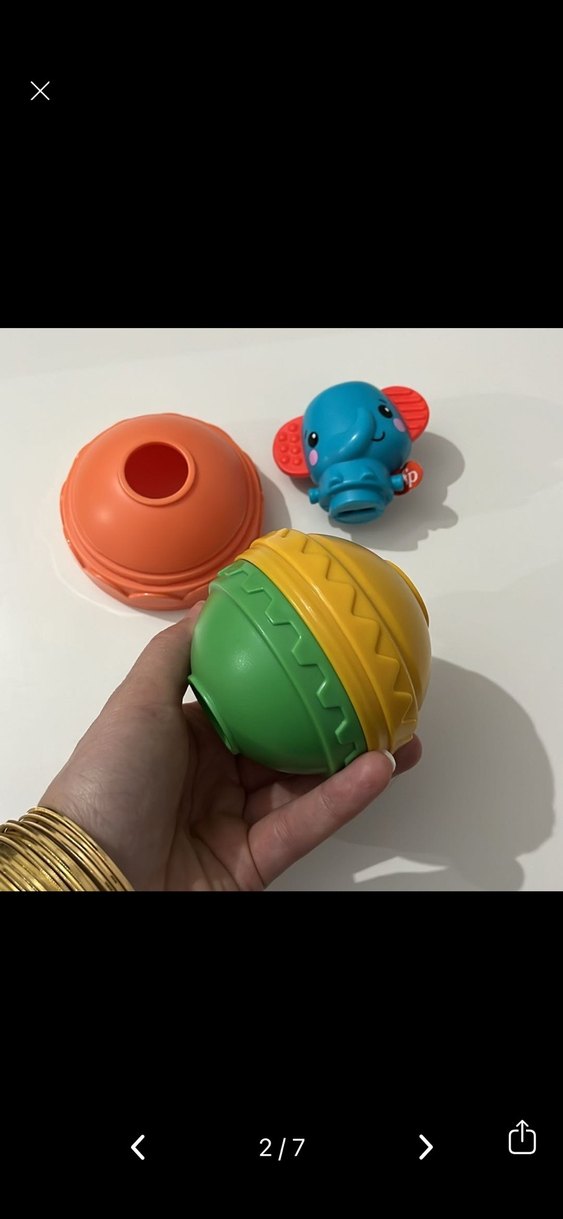 Fisher Price Renkli Halkalı Fil Oyuncak - Görsel 3