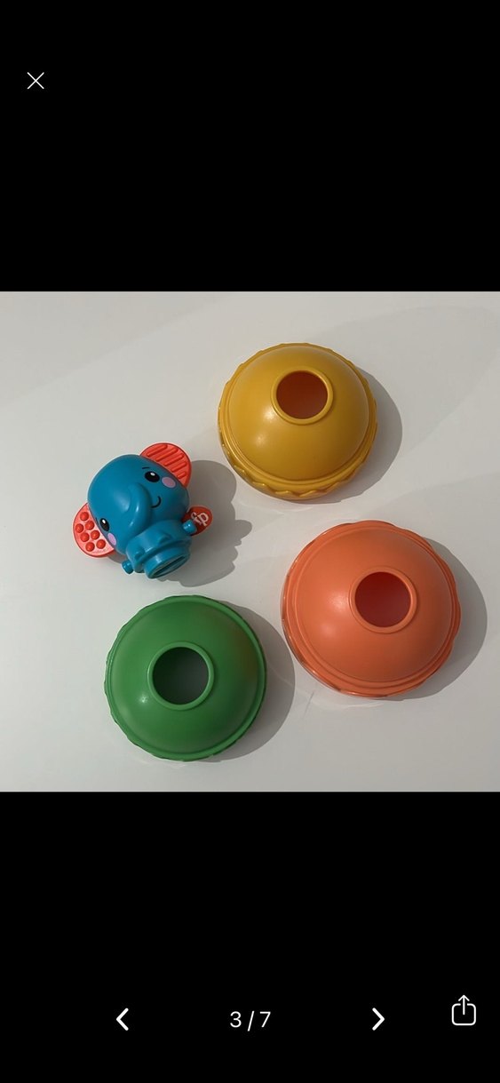 Fisher Price Renkli Halkalı Fil Oyuncak - Görsel 4