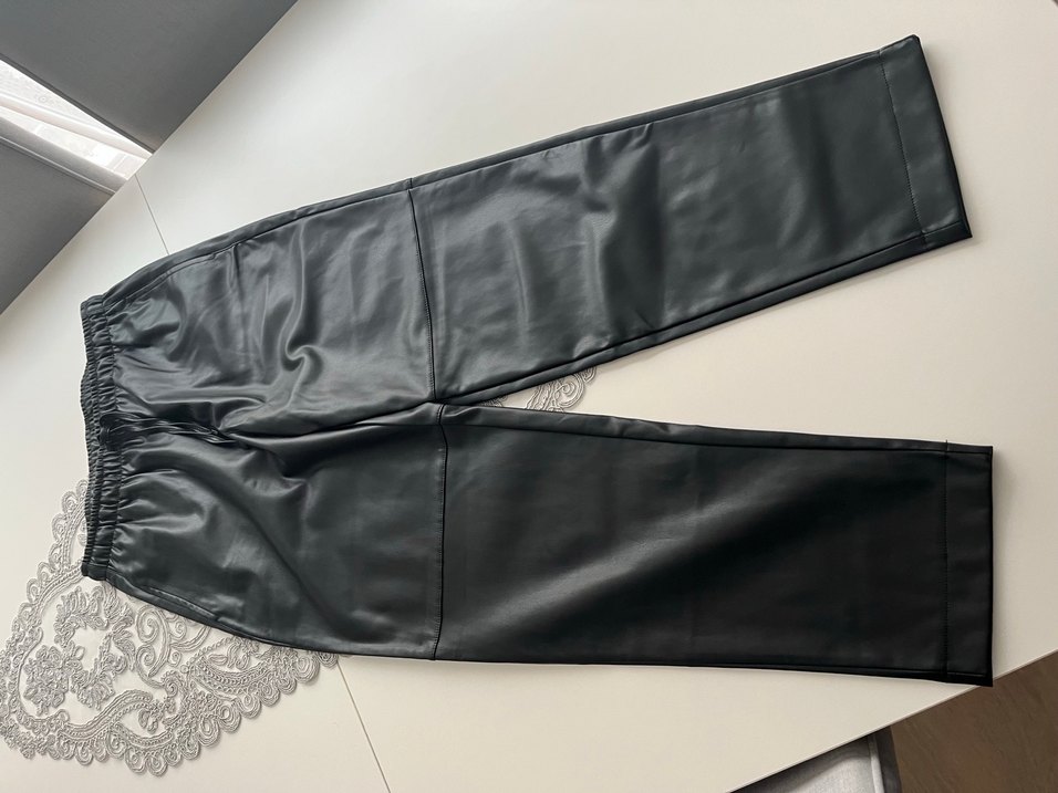 LCW Vision Kadın Siyah Deri Görünümlü Pantolon - Görsel 3