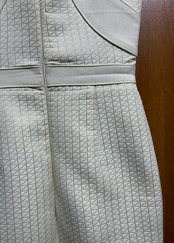 Beyaz Straplez Midi Elbise - Görsel 4