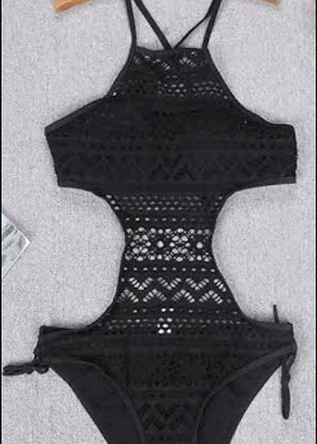 Siyah Dantel Detaylı Bohem Mayokini - Görsel 3