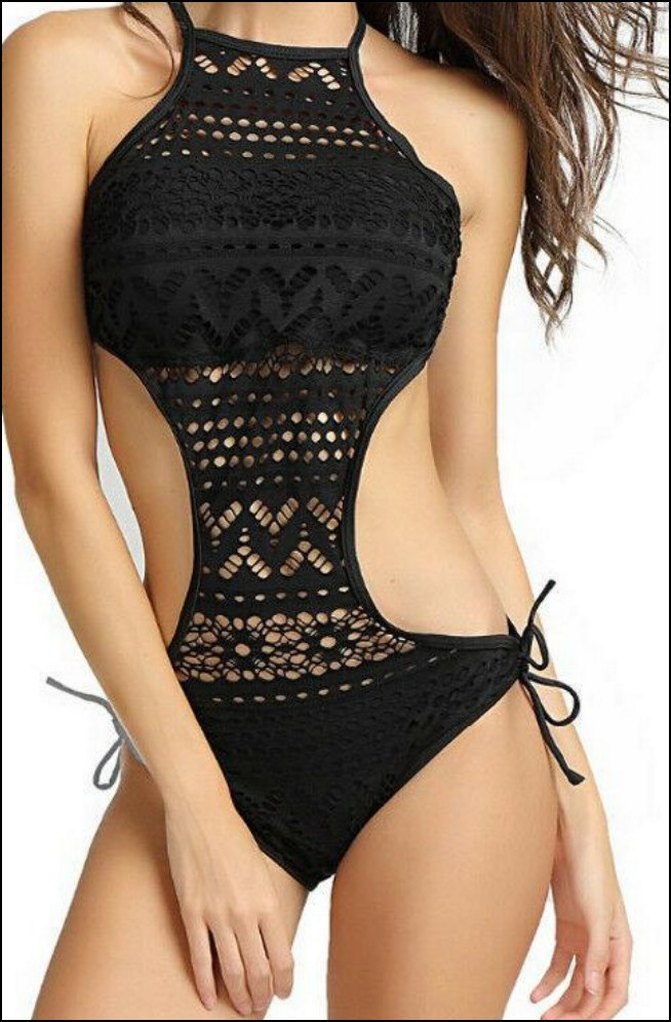 Siyah Dantel Detaylı Bohem Mayokini - Görsel 2