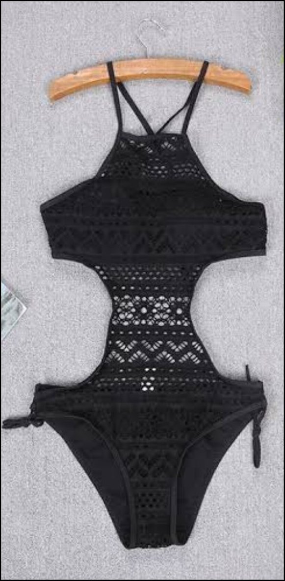 Siyah Dantel Detaylı Bohem Mayokini - Görsel 3