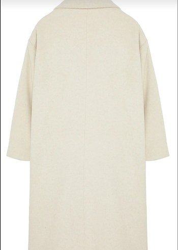 Düğmeli Bej Kadın Kaban - Görsel 6