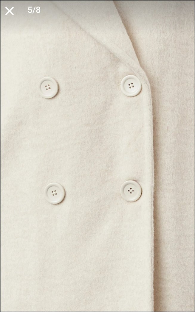 Düğmeli Bej Kadın Kaban - Görsel 3