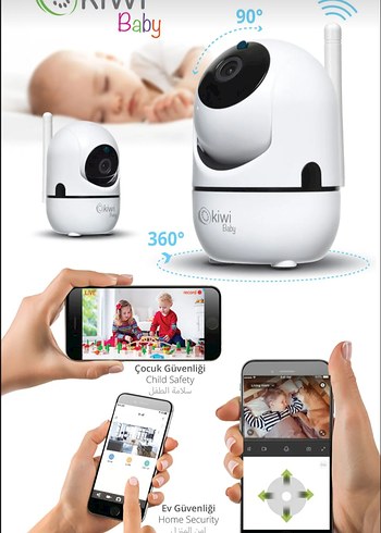 Kiwi Baby Beyaz Bebek Monitörü Kamera - Görsel 3