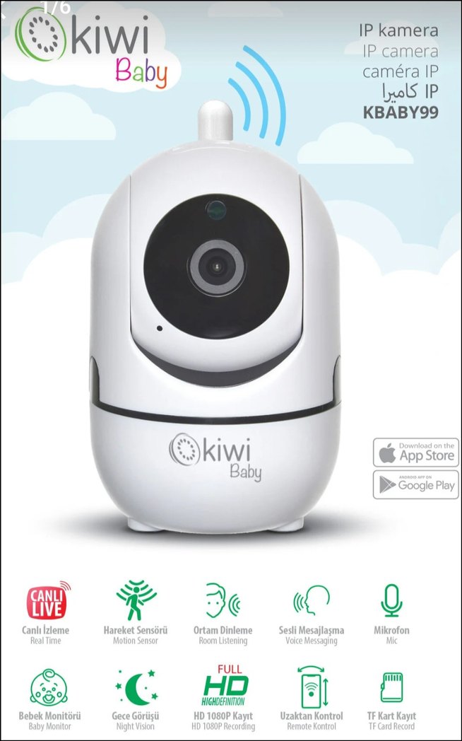 Kiwi Baby Beyaz Bebek Monitörü Kamera - Görsel 4