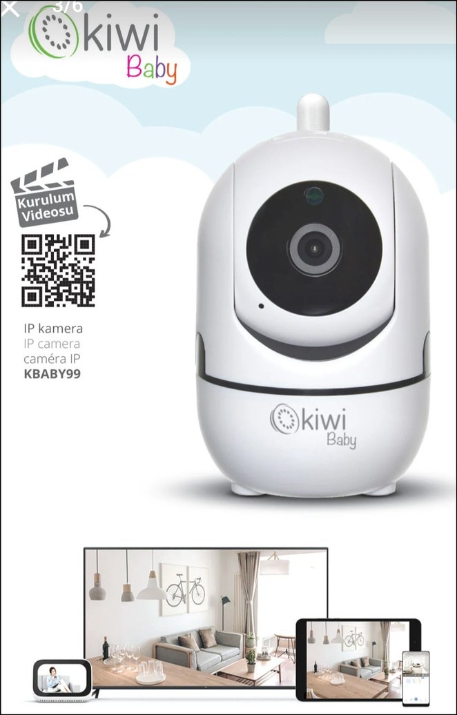 Kiwi Baby Beyaz Bebek Monitörü Kamera - Görsel 2