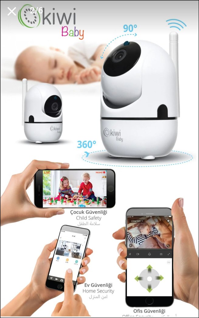 Kiwi Baby Beyaz Bebek Monitörü Kamera - Görsel 3
