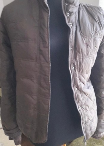 Düğmeli Kahverengi Mont