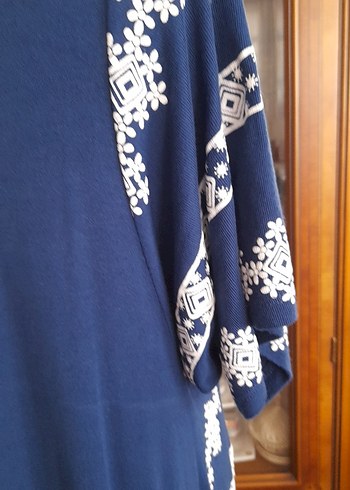 l Beden mavi Renk Kadın Mavbaskı desenliBohem Kimono
