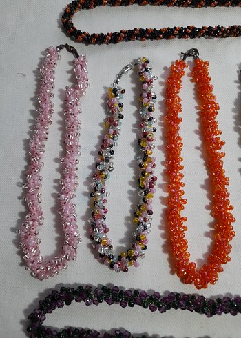 Uzun Renkli Boncuklu Bohem Kolye - Görsel 2