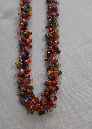 Renkli Boncuklu Uzun Bohem Kolye - Görsel 5