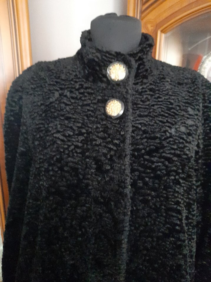 Siyah Uzun Kadın Peluş Kaban - Görsel 2