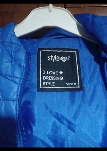 Mavi Fermuarlı Kadın Kışlık Ceket - Görsel 2