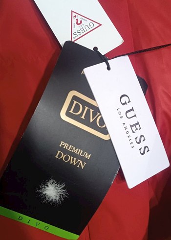 kırmızı Uzun Düğmeli Kadın Kışlık Mont - Görsel 3