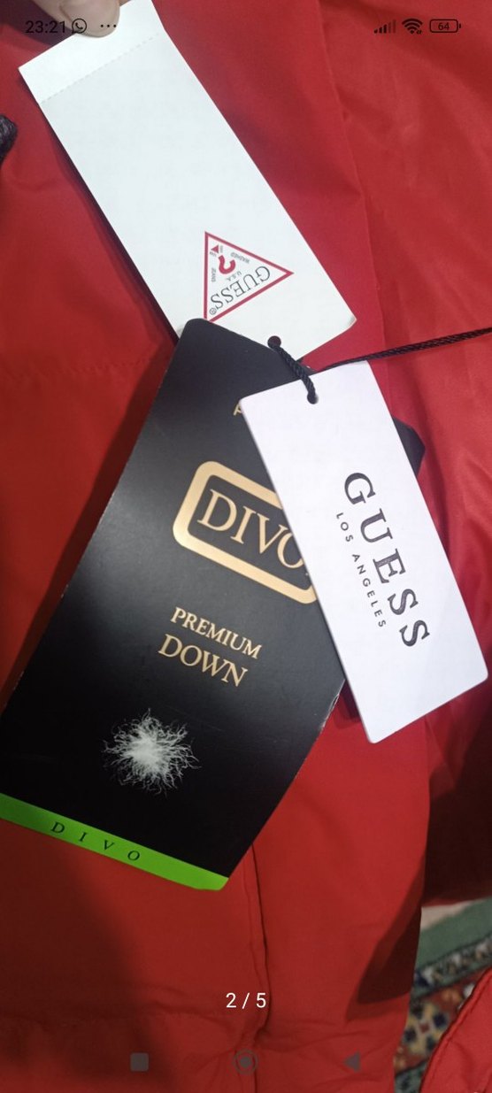 kırmızı Uzun Düğmeli Kadın Kışlık Mont - Görsel 3