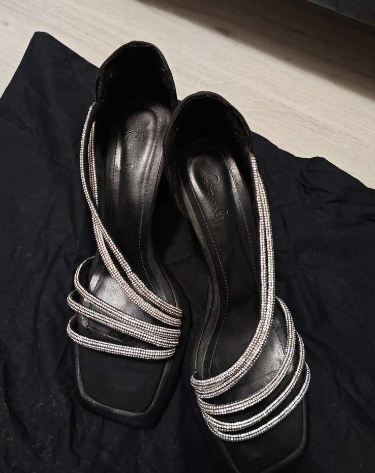 Bambi Mat Siyah Saten Kadın Abiye Ayakkabı - Görsel 4