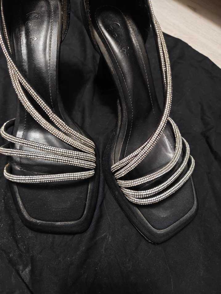 Bambi Mat Siyah Saten Kadın Abiye Ayakkabı - Görsel 2