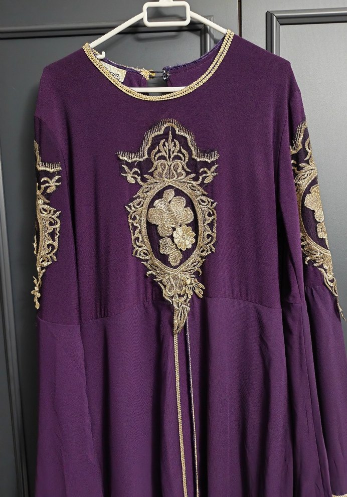Mor İşlemeli Uzun Kollu Kadın Bindallı - Görsel 2