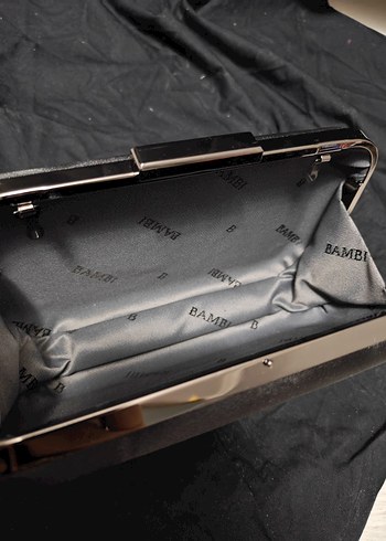 Saten Siyah Kadın Abiye Çanta - Görsel 3