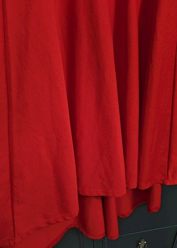 Kırmızı Drapeli Elbise - Görsel 3