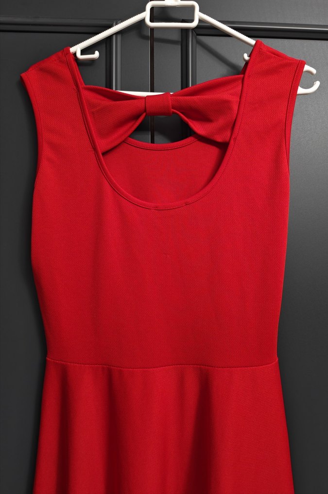 Kırmızı Drapeli Elbise - Görsel 4