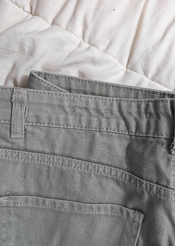 Yeşil Füme Kadın Pantolon Bol Kesim - Görsel 2