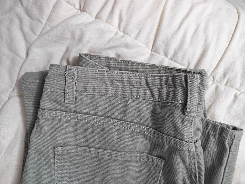 Yeşil Füme Kadın Pantolon Bol Kesim - Görsel 2