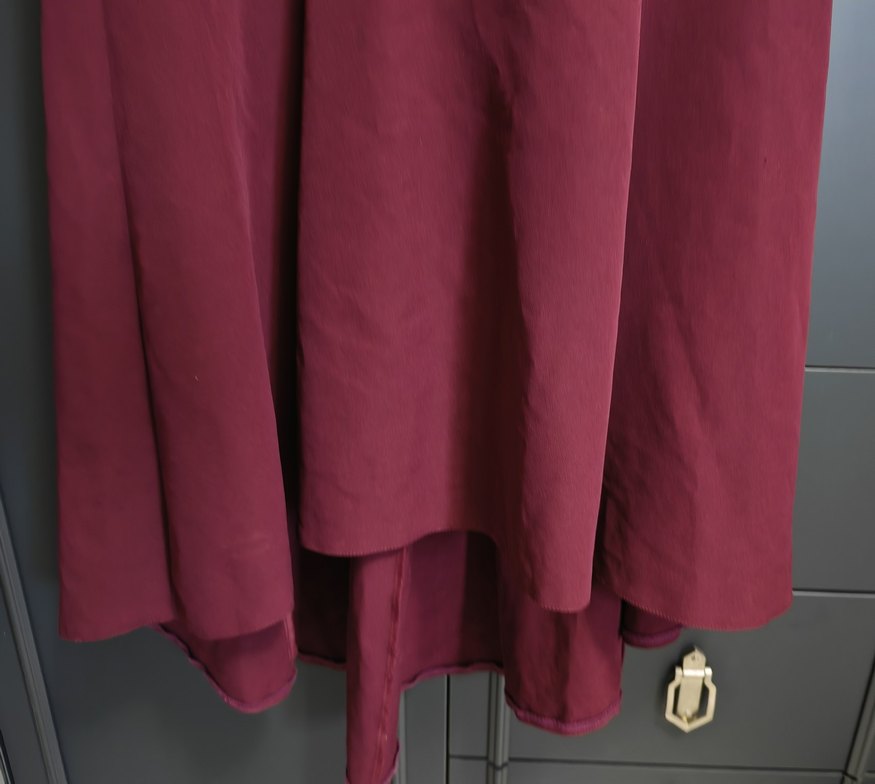 Bordo Dantel İşlemeli Uzun Abiye Elbise - Görsel 3