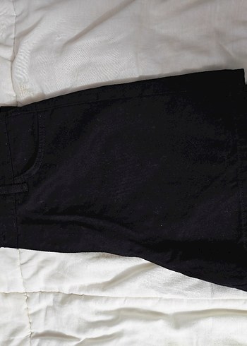 Siyah Kadın Kot Şort  Mini Boy - Görsel 3