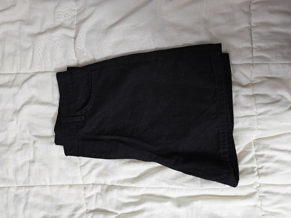 Siyah Kadın Kot Şort  Mini Boy - Görsel 3