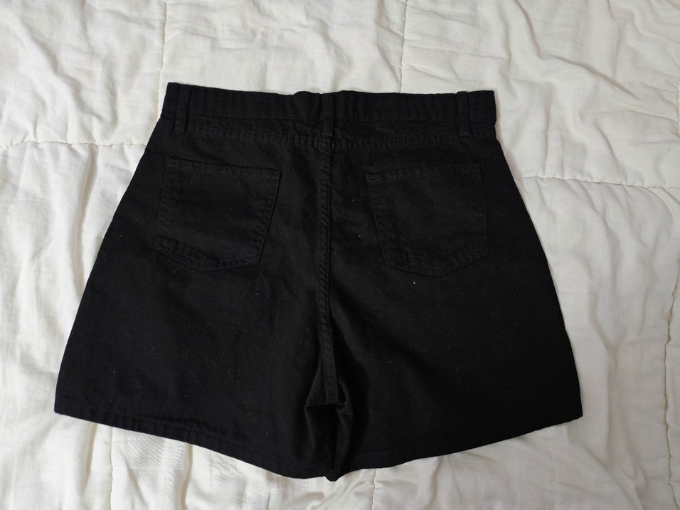 Siyah Kadın Kot Şort  Mini Boy - Görsel 2