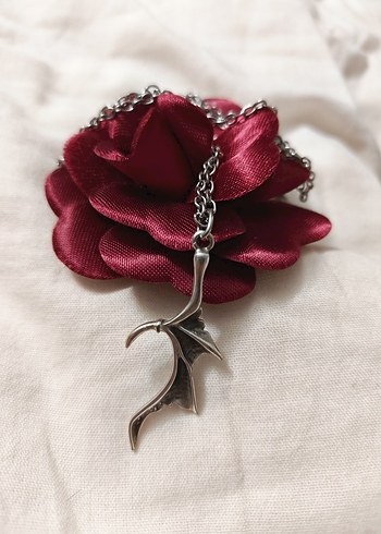 Gotik Ejder Kanatlı Çift Kolye - Görsel 2