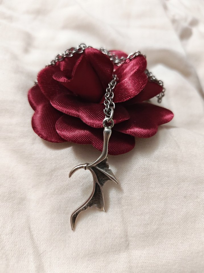 Gotik Ejder Kanatlı Çift Kolye - Görsel 2