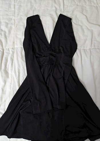 Siyah V Yaka  Gotik Elbise - Görsel 2