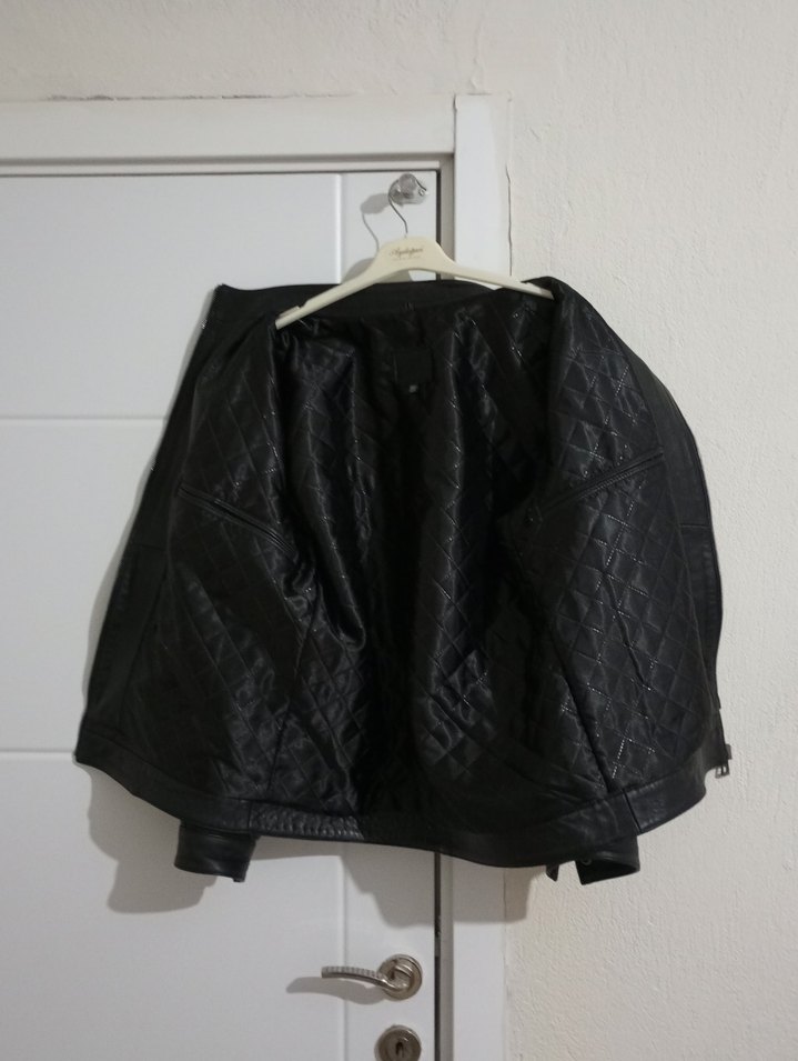 Erkek Siyah Deri ceket - Görsel 2