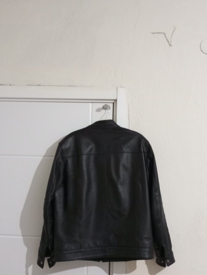 Erkek Siyah Deri ceket - Görsel 3