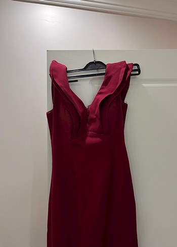Balık model bordo elbise - Görsel 3