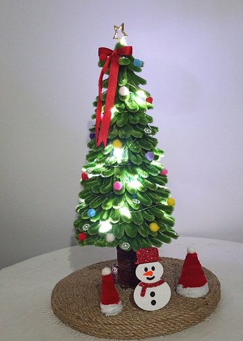 Renkli Mini Yılbaşı Ağacı ve Süsleri - Görsel 3