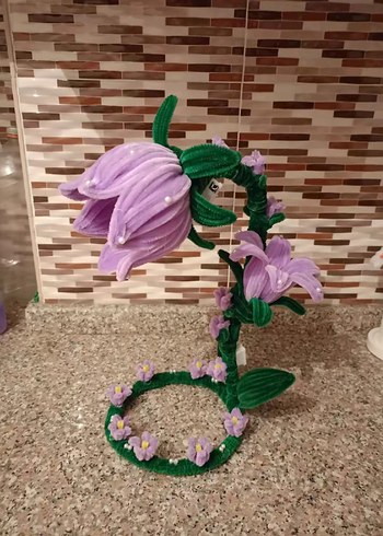 El Yapımı Işıklı Tel Çiçek Dekoru - Görsel 3