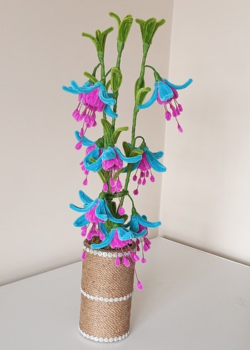 Bohem Tarzda Renkli El Yapımı Çiçek Aranjmanı - Görsel 5