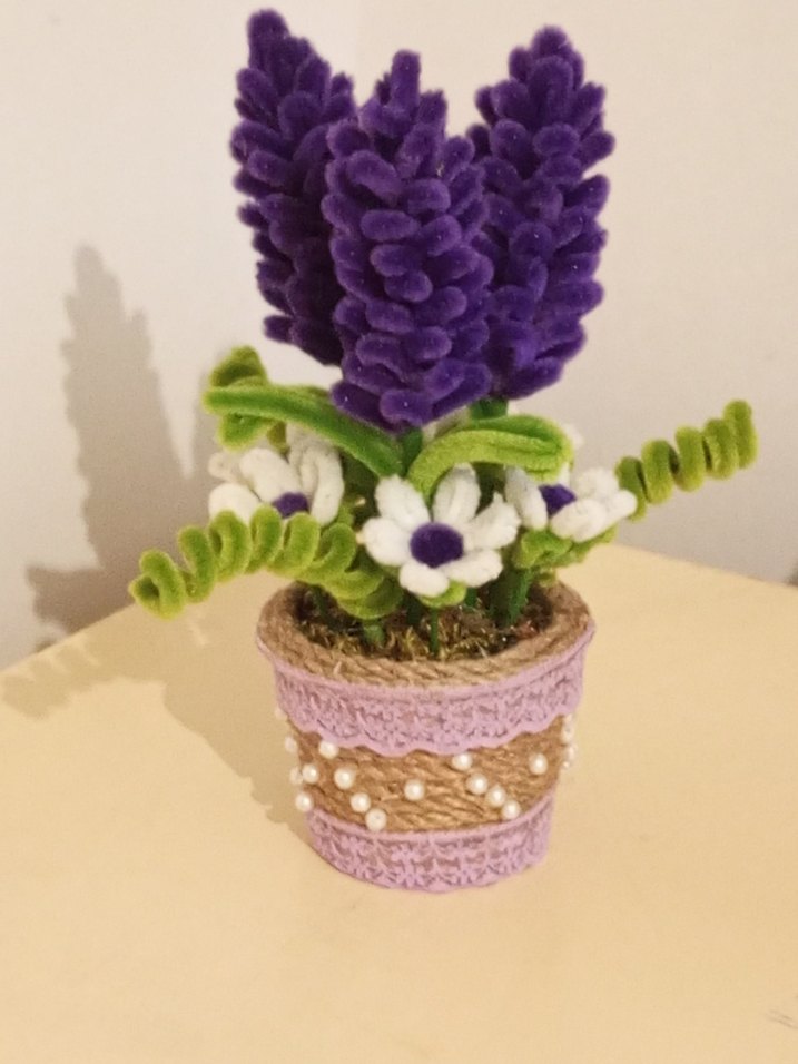 El Yapımı Dekoratif Mor Çiçek Aranjmanı | Oda & Orta Sehpa Süsü - Görsel 2